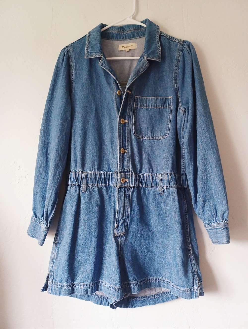 Madewell Long Sleeve Denim Romper